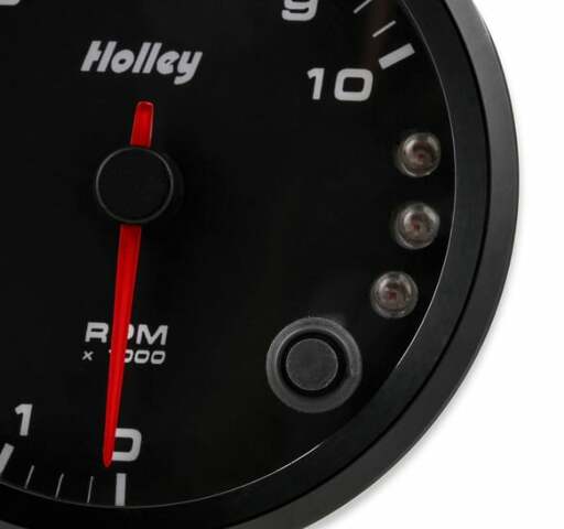 Black 3-3/8" Tachometer 0-10K Standalone w/Internal Shiftlight-Holley 26-617