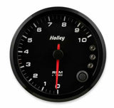 Black 3-3/8" Tachometer 0-10K Standalone w/Internal Shiftlight-Holley 26-617