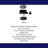 brake master cylinder 3 inch black aluminum manual brake disc-260-8559-bk MBM