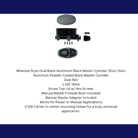 brake master cylinder 3 inch black aluminum manual brake disc-260-8559-bk MBM