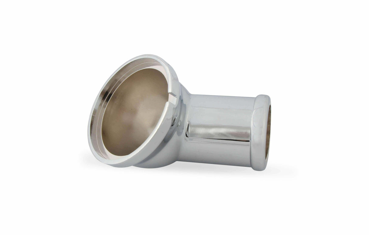 Mr. Gasket water neck swivel 30 degree angle chrome Chevy aluminum stainless steel 2670