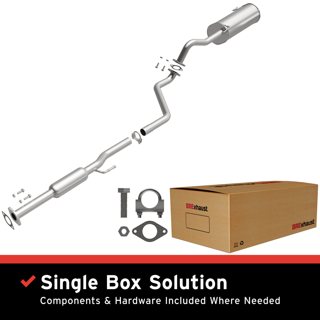 Fits 2014-2016 Kia Forte 1.8L Direct-Fit Replacement Exhaust System aluminized steel