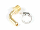 Mr. Gasket fuel line fitting 3/8 inchnpt to 3/8inch hosebarb 90 degreebrass stainless steel 2966