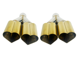 t 3" ID/4" OUT/10" Dual Heart Shape Exhaust Tip Gold NT-HEART-2GD Mach Speed