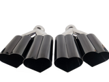 t 3" ID/4" OUT/12" Dual Heart Shape Exhaust Tip Black Chrome NT-HEART-2BC Mach Speed