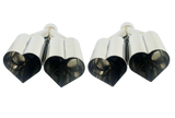 t 3" ID/4" OUT/12" Dual Heart Shape Exhaust Tip Polished Chrome NT-HEART-2CP Mach Speed