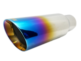 t 3" ID/4" OUT/12" Single Round Double Wall Slant Cut Exhaust Tip-Blue NT-3079 Mach Speed