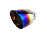 t 3" ID/4" OUT/5.5" Single Round Double Wall Slant Cut Exhaust Tip-Blue NT-3019 Mach Speed