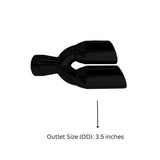 t 3" IDX3.5"X13.5" -Dual Double Wall Slant Cut S/S Black Exhaust Tip 1637BK Mach Speed