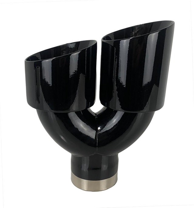 t 3" IDX4"X10" -Dual Double Wall Slant Cut S/S Black Exhaust Tip Side Angle 1640BK Mach Speed