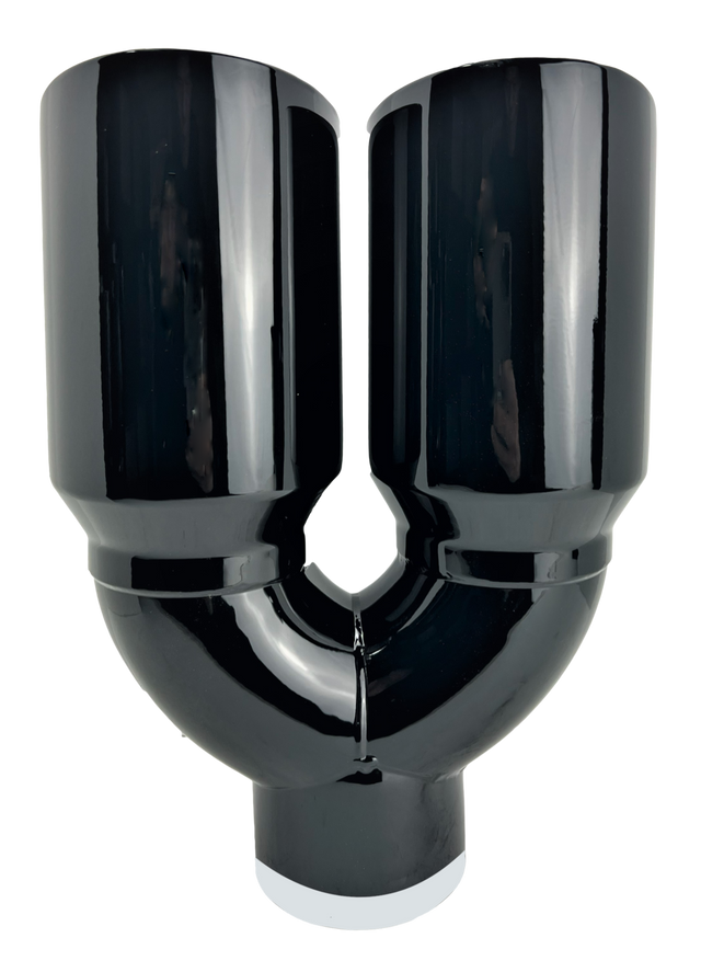t 3" IDX4"X12" -Dual Double Wall Slant Cut S/S Gloss Black Exhaust Tip 1648BK Mach Speed