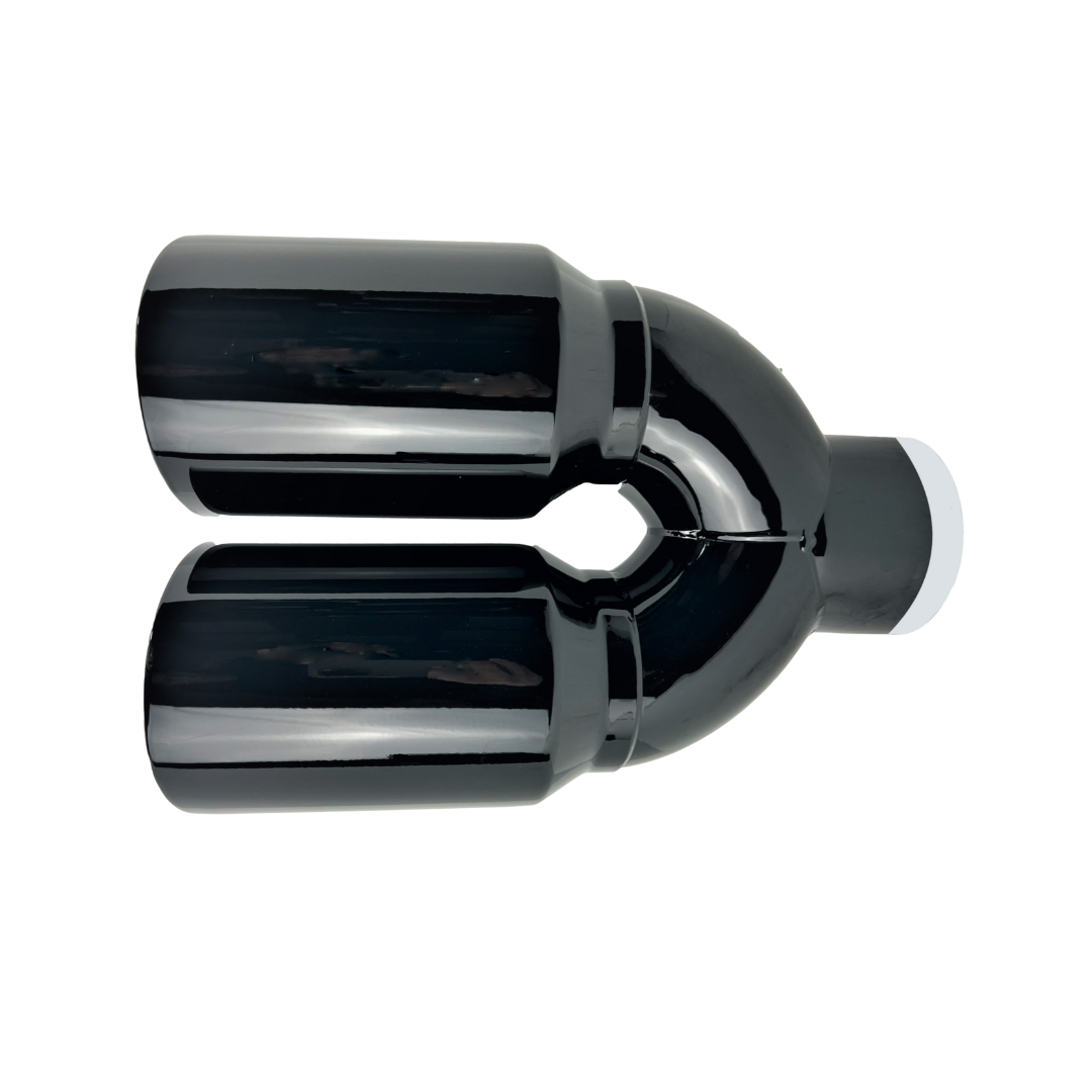 t 3" IDX4"X12" -Dual Double Wall Slant Cut S/S Gloss Black Exhaust Tip 1648BK Mach Speed