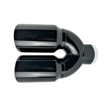 t 3" IDX4"X12" -Dual Double Wall Slant Cut S/S Gloss Black Exhaust Tip 1648BK Mach Speed