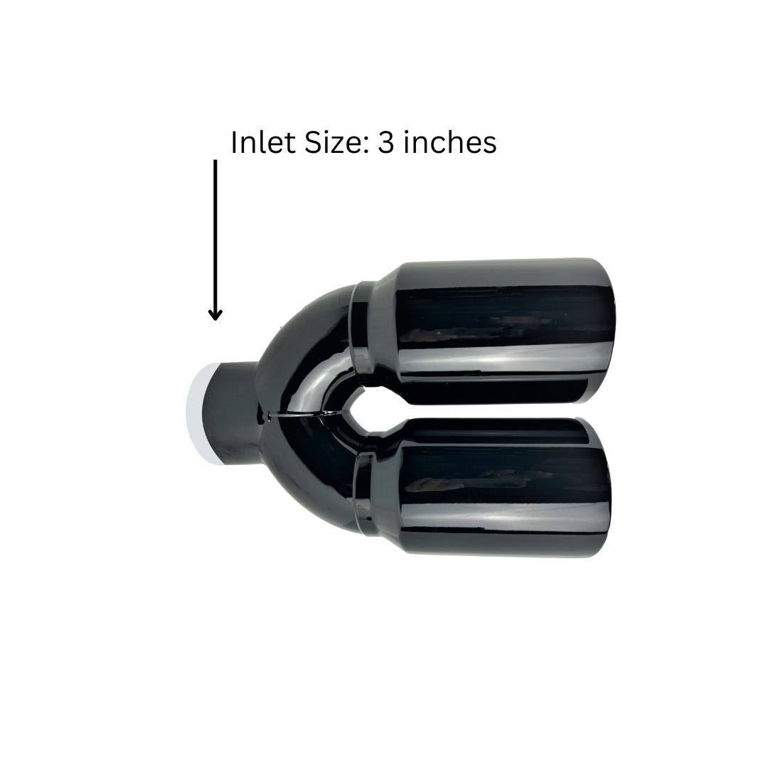 t 3" IDX4"X12" -Dual Double Wall Slant Cut S/S Gloss Black Exhaust Tip 1648BK Mach Speed
