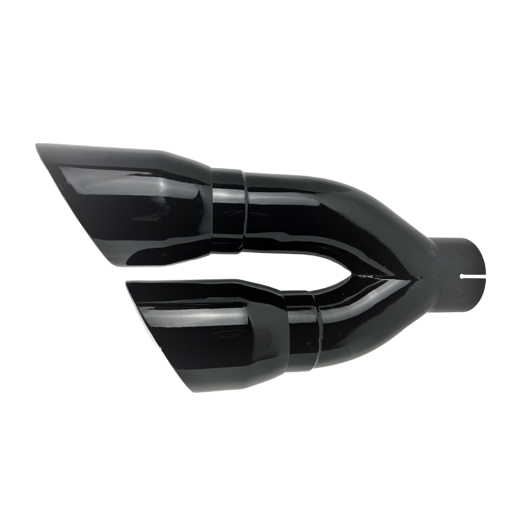 t 3" IDX4"X16" -Dual Double Wall Slant Cut S/S Gloss Black Exhaust Tip 1690BK Mach Speed