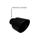 t 3" IDX5"X8" Double Wall Slant Cut Stainless Gloss Black Exhaust Tip 3080BK Mach Speed