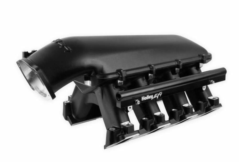 Holley EFI LS Hi-Ram EFI Manifold- Black - 300-125BK black aluminum