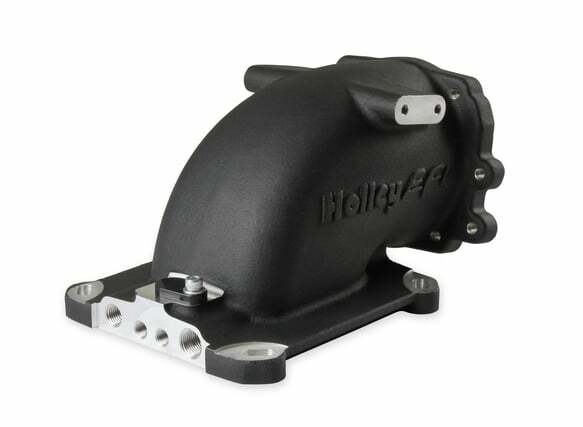 Holley EFI 300-240FBK - Throttle Body Intake Elbow 4150 - Fits Ford Throttle Bodies-Black Finish