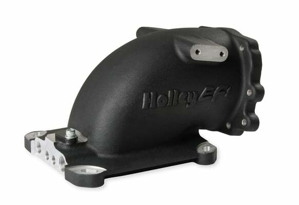 Holley EFI 300-240FBK - Throttle Body Intake Elbow 4150 - Fits Ford Throttle Bodies-Black Finish
