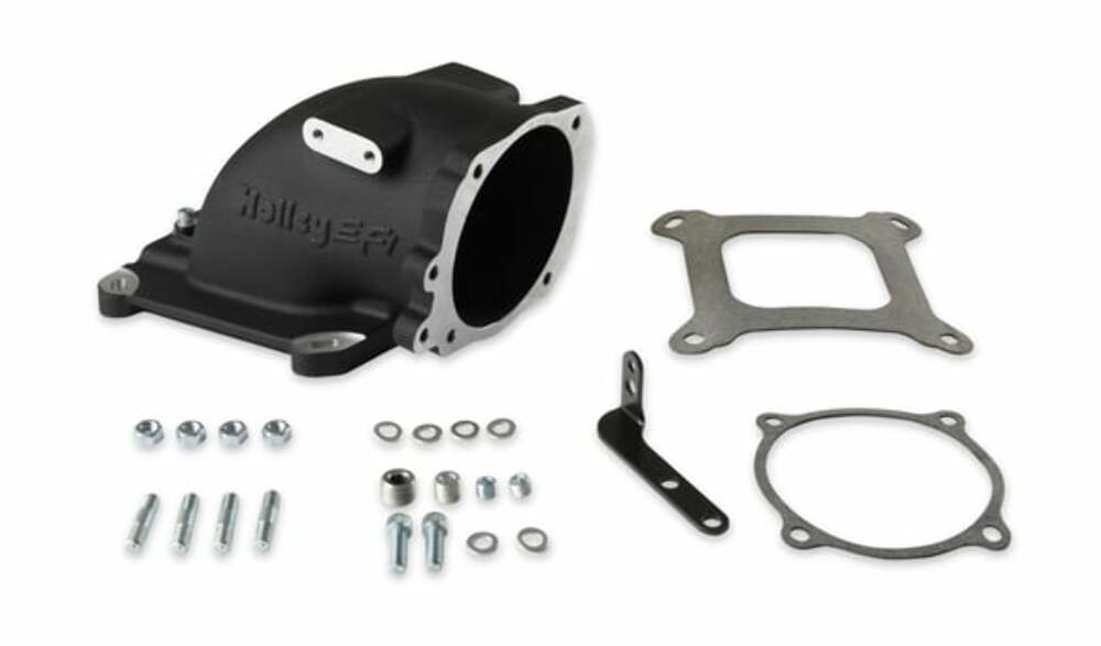 t Holley EFI 300-240FBK - Throttle Body Intake Elbow 4150 - Fits Ford Throttle Bodies-Black Finish HolleyEFI