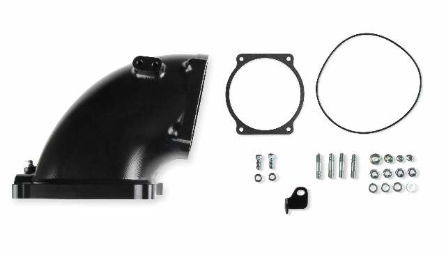 Holley EFI Billet 4500 EFI Throttle Body Intake Elbow-LS- Black Finish - 300-253BK