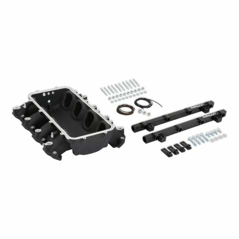 Holley EFI Lo-Ram Manifold Base &Port Inject Fuel Rail-Gm Gen V Lt Top-Feed-Black-300-711BK