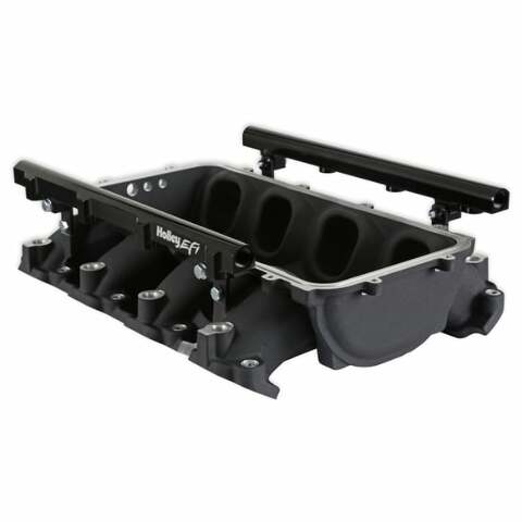 Holley EFI Lo-Ram Manifold Base &Port Inject Fuel Rail-Gm Gen V Lt Top-Feed-Black-300-711BK