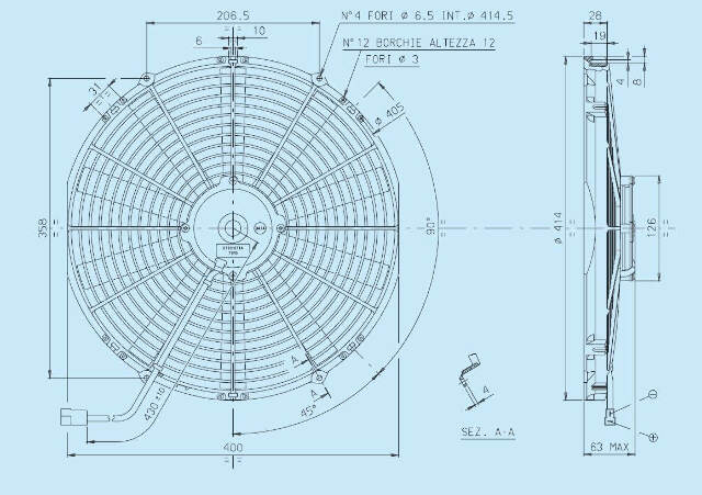 SPAL 16 inch medium profile puller electric cooling fan 1469 CFM 30101516