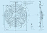 SPAL 16 inch medium profile puller electric cooling fan 1469 CFM 30101516