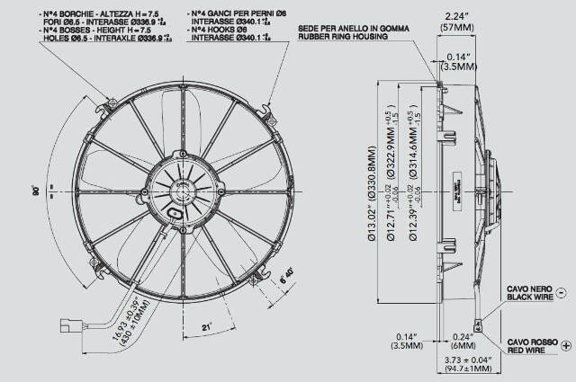 SPAL 12 inch high performance puller electric cooling fan 1640 CFM 30102038