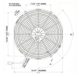 SPAL 14 inch high performance puller electric cooling fan 1865 CFM curved blade 30102042
