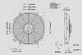 SPAL 16 inch high performance puller electric cooling fan 1918 CFM paddle blade 30102082