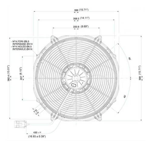SPAL 16 inch puller electric cooling fan 1953 CFM 30102803