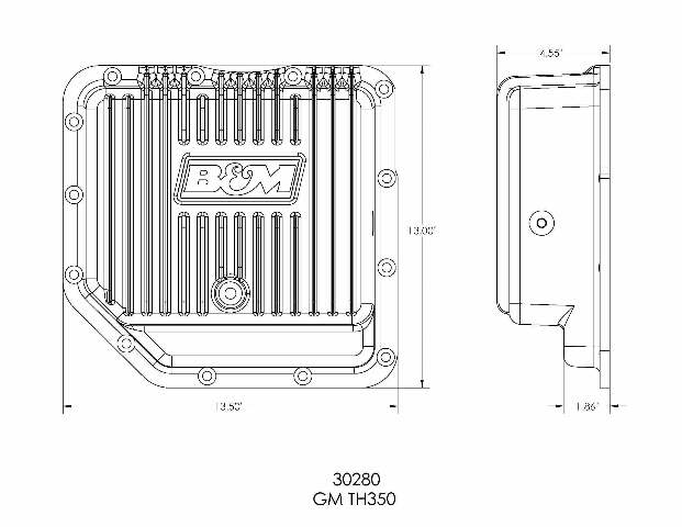 B&M Hi-Tek Deep Trans Pan for GM TH350 Transmission - 30280