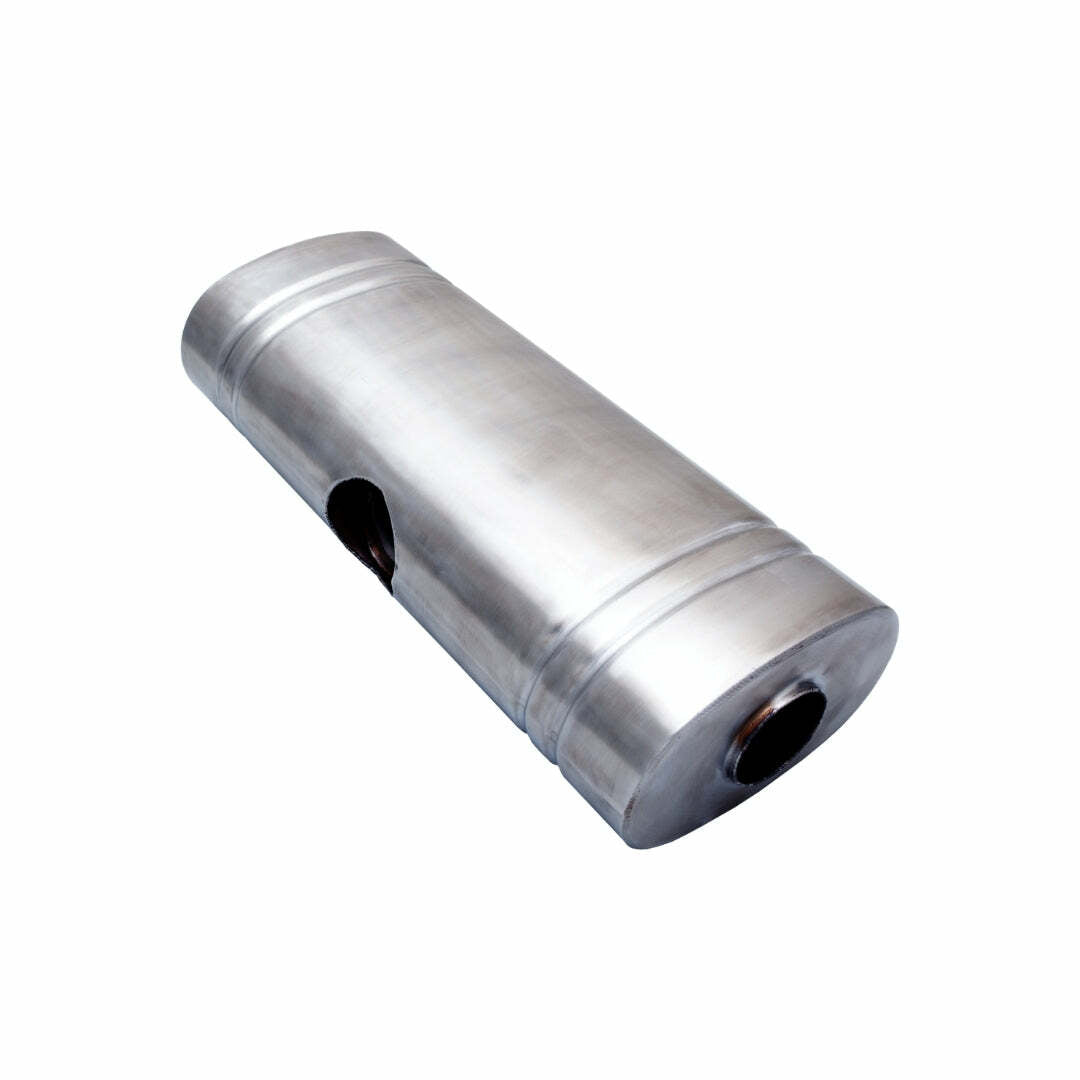304SS Oval Muffler 8x5x24; 2.5 Center Dual Inlet 2.25 Outlet - VX9E2425225