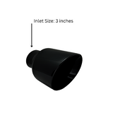 3" IDX5"X8" Double Wall Slant Cut Stainless Gloss Black Exhaust Tip 3080BK