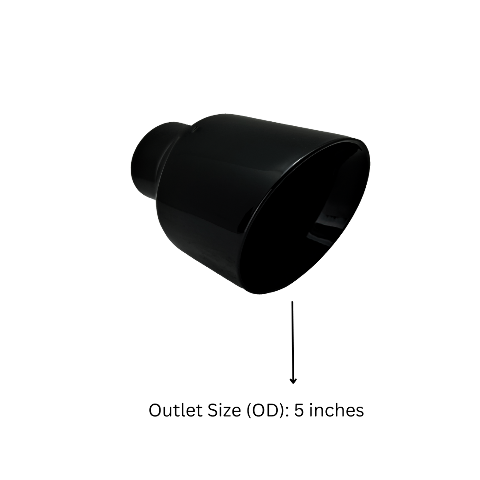 3" IDX5"X8" Double Wall Slant Cut Stainless Gloss Black Exhaust Tip 3080BK