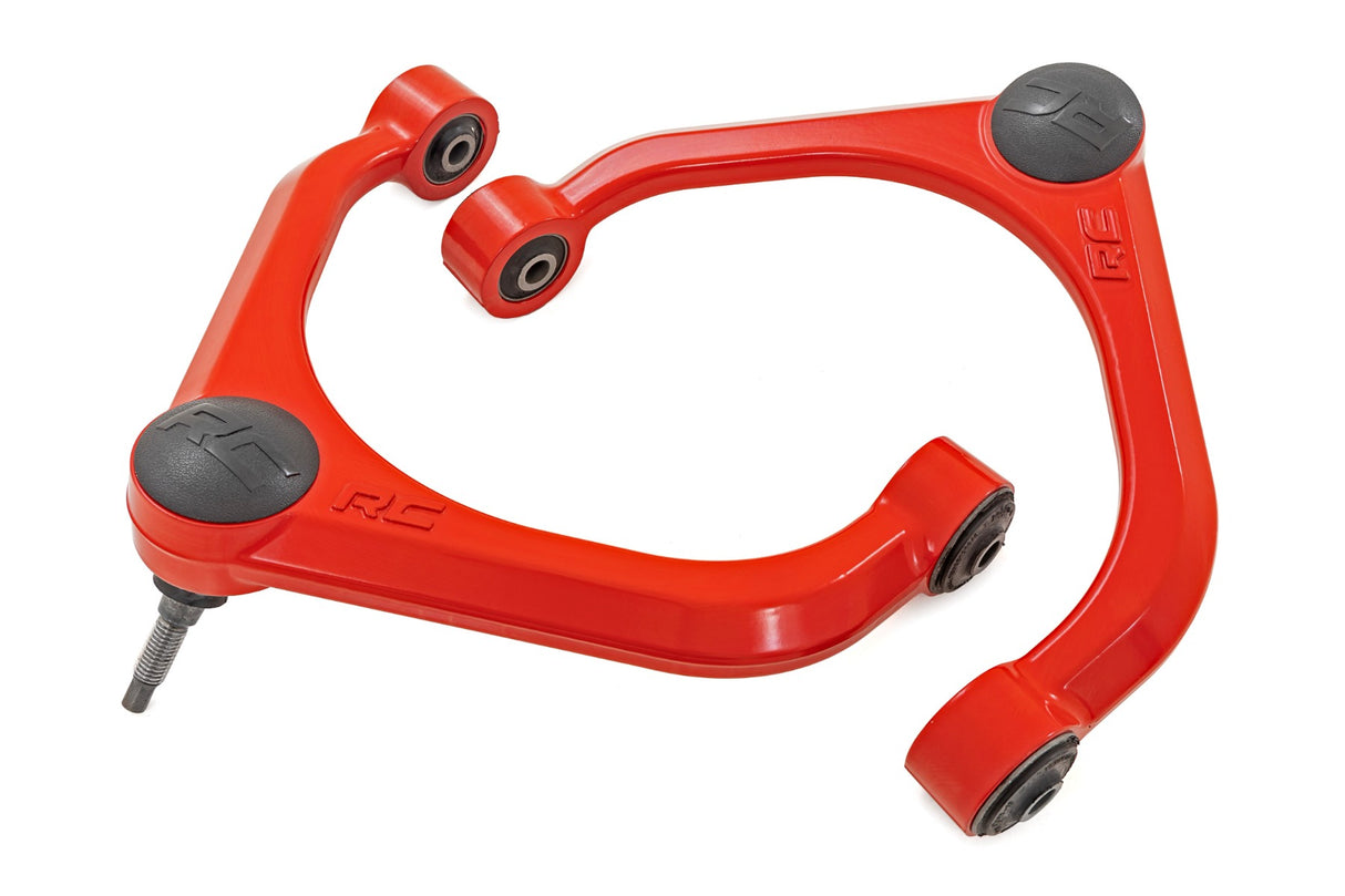 Fits Ram 1500 4WD (2012-2025 & Classic) Red Forged Upper Control Arms; 31902RED