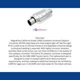 MagnaFlow universal catalytic converter 2 inch inlet/outlet stainless steel CARB compliant 357204