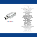 MagnaFlow universal catalytic converter 2 inch inlet/outlet stainless steel CARB compliant 357204