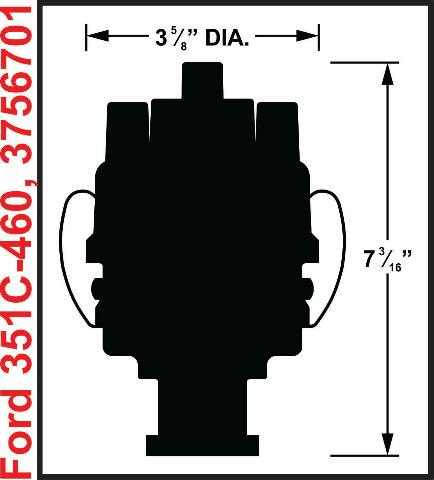 Ignition distributor for Ford mallory-3756701-unilite-distributor-fits-ford-351c-351m-400-429-460-v8s