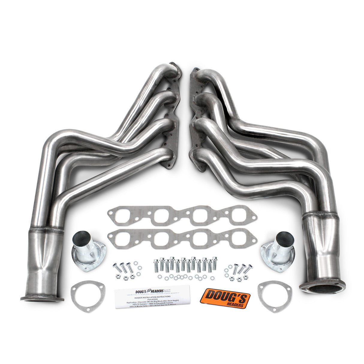 Long Tube Headers for 304 Stainless 2in Primary Stainless Steel D322-SS