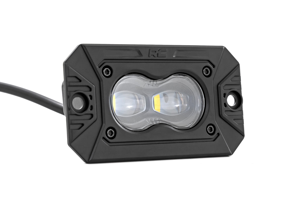 3x1.75 Inch Black Series - Yellow - LED Slim Aux - SAE Fog - Flush Mount - Pair