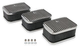 Holley 3X2 AIR CLEANERS & FILTERS, SET OF 3 - 120-105 for Chevy Corvette black polished
