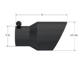 MBRP performance muffler T304 stainless steel black coated carbon fiber tip T5151BLK 4.5 inch inlet/outlet