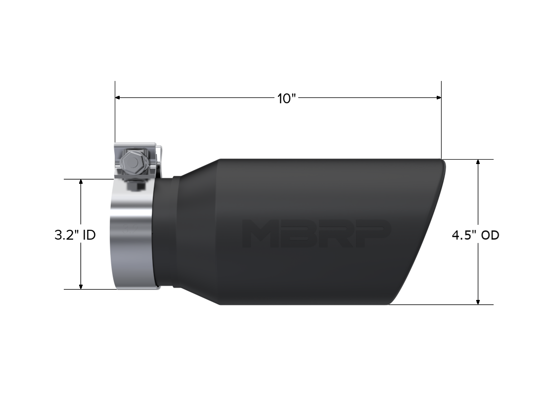 MBRP performance muffler T304 stainless steel black coated carbon fiber tip T5196BLK 5 inch inlet 2 inch outlet