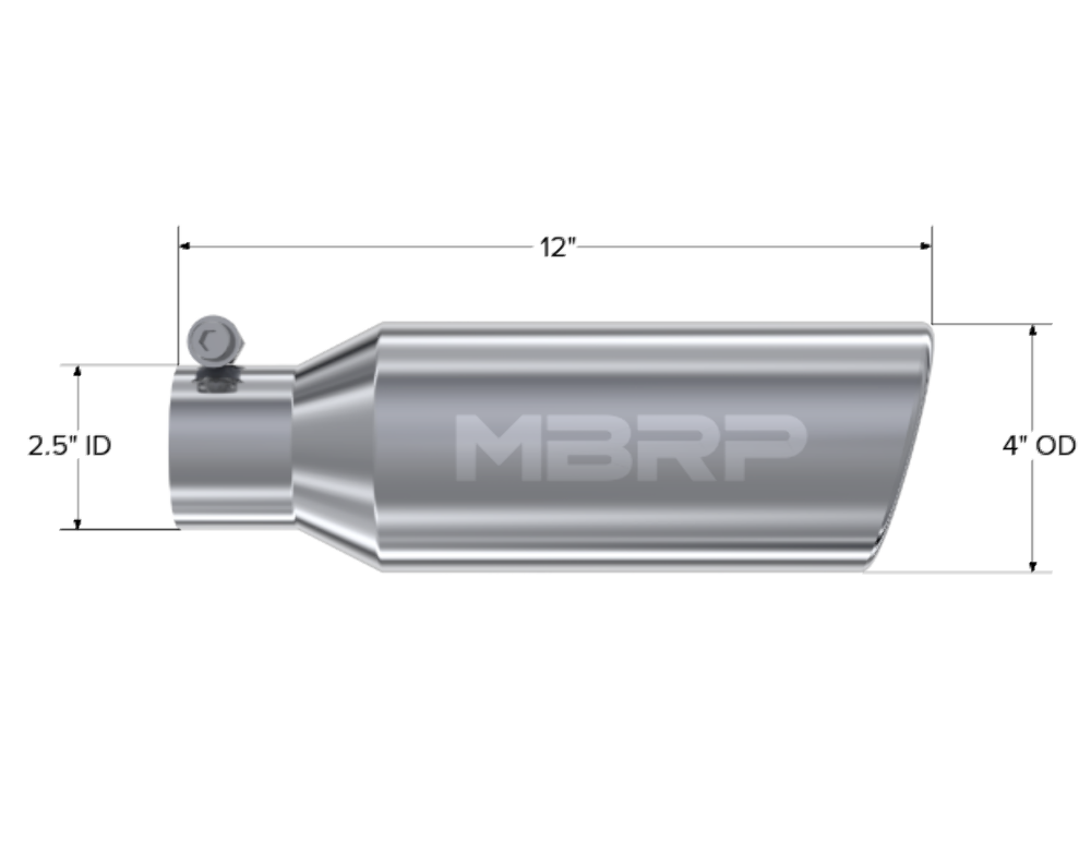 MBRP performance muffler T304 stainless steel black coated carbon fiber tip T5150 2.5 inch inlet/outlet