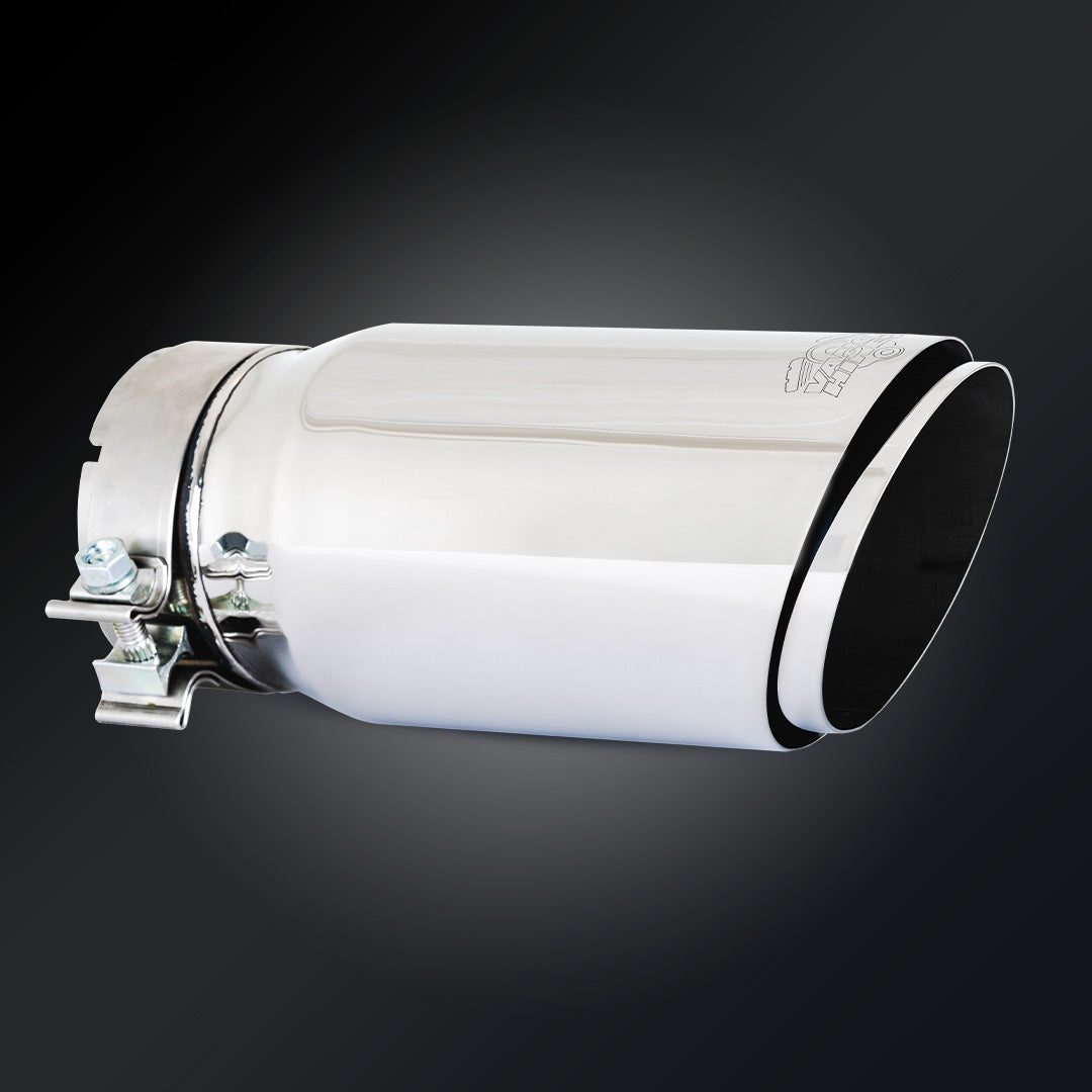 4 x 5 x12 Polished Twin Slash Universal Exhaust Tip 26912