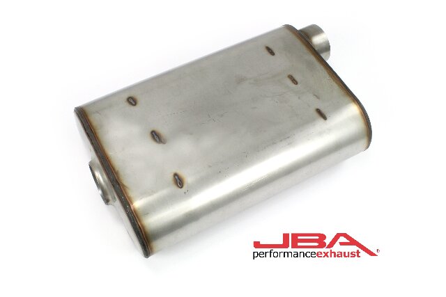 JBA Performance Muffler Chambered 2.5in Inlet Offset Offset Stainless - 40-251400