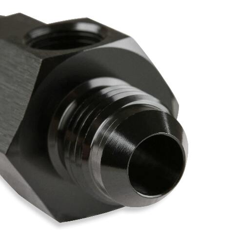 Mr. Gasket 6AN male 6AN female fuel pressure gaugeadapter w/ 1/8'' NPT BL black aluminum 400199